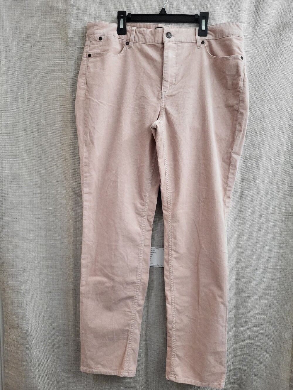 Talbots Flawless Five-Pocket Corduroy Pants Pink Straight Leg Slimming Size 12